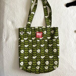 Big Bud Tote - Green Flowers